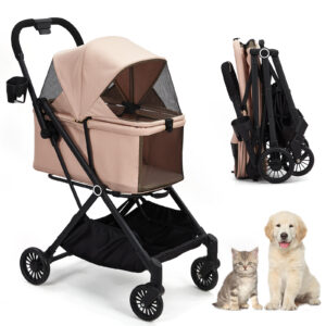 Beraxy ペットカート 折りたたみ ワンタッチ 小型犬 中型犬 多頭 対面式 軽量 自立可 ペットバギー 介護用 お出かけ