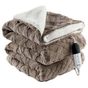Beraxy 電気毛布 掛け敷き 188*130cm ダブル ひざ掛け 温度調節 タイマー機能 洗える ダニ退治 省エネ 寒さ対策